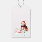 Schattige Engels Bulldog Vlooien Navidog Kerstmis Cadeaulabel (Achterkant)