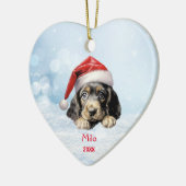 Schattige Engels Cocker Spaniel Dog Santa Hat Art Keramisch Ornament (Links)