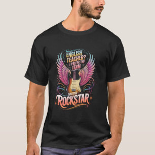 Schattige ENGELS Docent SCHRIJVEN ROCKSTAR ELA Art T-shirt
