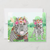 Schattige Engels en Frans Bulldog Wenskaart Kaart (Voorkant)