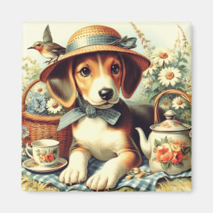 Schattige Engels Foxhound schilderij Magneet