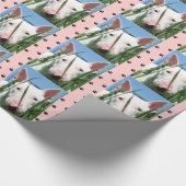 Schattige Engelse Bull Terrier #2 (Roze) Cadeaupapier (Hoek)