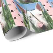 Schattige Engelse Bull Terrier #2 (Roze) Cadeaupapier (Rol Hoek)