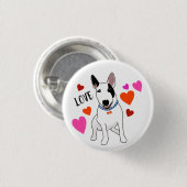Schattige Engelse Bull Terrier stuurt zijn liefde Ronde Button 3,2 Cm (Voorkant /achterkant)