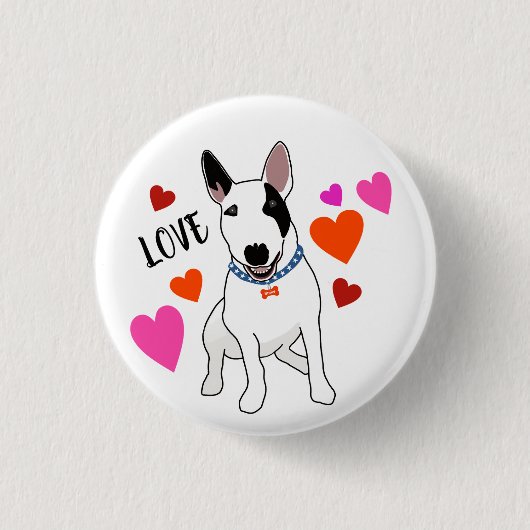 Schattige Engelse Bull Terrier stuurt zijn liefde Ronde Button 3,2 Cm (Voorkant)