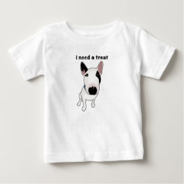 Schattige Engelse Bull Terrier wil een traktatie