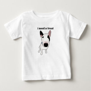 Schattige Engelse Bull Terrier wil een traktatie