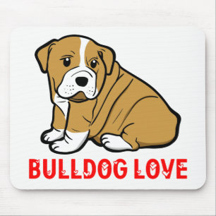 Schattige Engelse Bulldog Geschenk Cartoon Puppy H Muismat