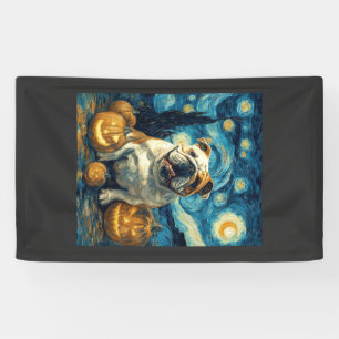 Schattige Engelse Bulldog Hond Halloween Jack O La Spandoek