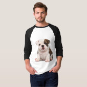 Schattige Engelse Bulldog Puppy T-shirt (Voorkant volledig)
