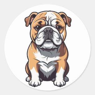 Schattige Engelse Bulldog Sticker - Schattige Hond