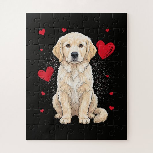 Schattige Engelse Crème Golden Retriever Hond Legpuzzel (Verticaal)