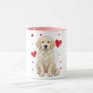 Schattige Engelse Crème Golden Retriever Hond Mok