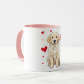 Schattige Engelse Crème Golden Retriever Hond Mok (Voorkant links)