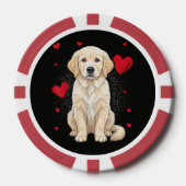 Schattige Engelse Crème Golden Retriever Hond Poker Chips (Voorkant)
