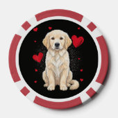 Schattige Engelse Crème Golden Retriever Hond Poker Chips (Achterkant)