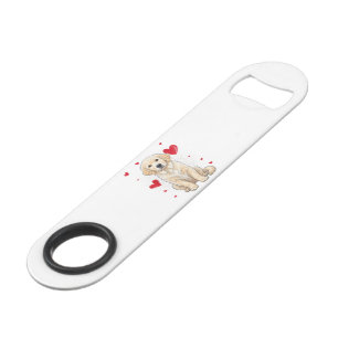 Schattige Engelse Crème Golden Retriever Hond Speed Flessenopener