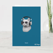 Schattige Engelse Korthaar Kat Rocker Kaart (Achterkant)