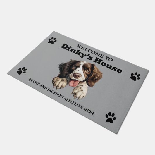 Schattige Engelse Springer Spaniel Deurmat (Schuin)