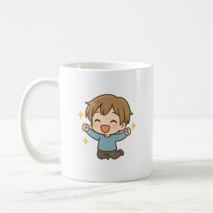 Schattige Enthousiaste Chibi Dagelijkse Stemming M Koffiemok