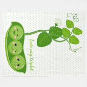 Schattige erwten bevestigen - achtergrondkleur kie fleece deken (Voorkant (Horizontaal))