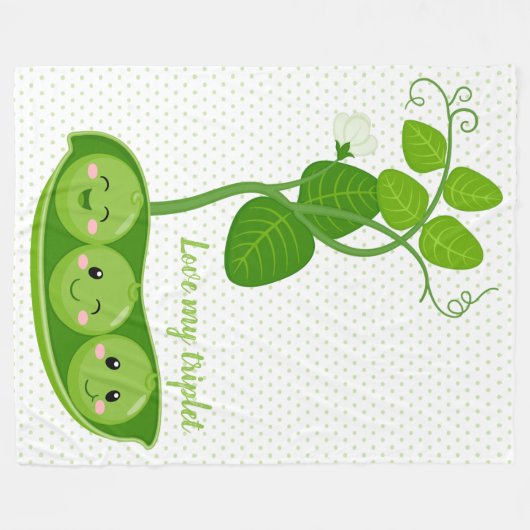 Schattige erwten bevestigen - achtergrondkleur kie fleece deken (Voorkant (Horizontaal))