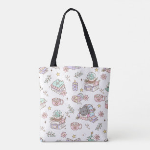Schattige esthetisch cadeau voor boekenliefhebbers tote bag