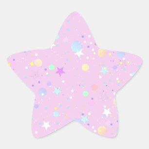 Schattige esthetisch pastelroze ster sticker
