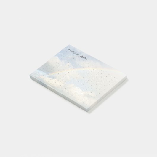 Schattige esthetische regenboog Stippenraster Pers Post-it® Notes (Schuin)