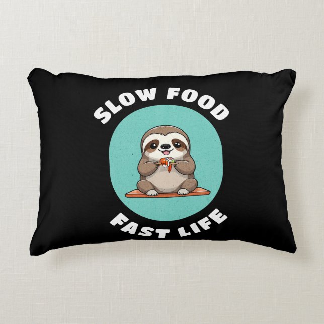Schattige eten Kawaii Sloth Accent Kussen (Voorkant)