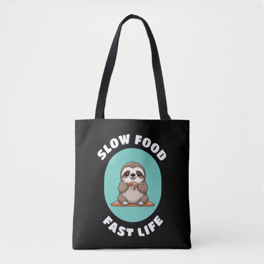 Schattige eten Kawaii Sloth Tote Bag (Voorkant)
