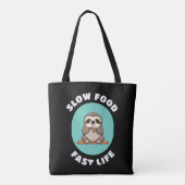 Schattige eten Kawaii Sloth Tote Bag (Achterkant)