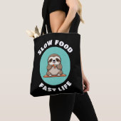 Schattige eten Kawaii Sloth Tote Bag (Dichtbij)