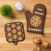 Schattige eten One Smart Cookie Ovenwant & Pannenlap Set (Top down)