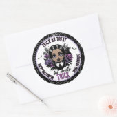 Schattige etnisch gotisch meisje Halloween Ronde Sticker (Envelop)