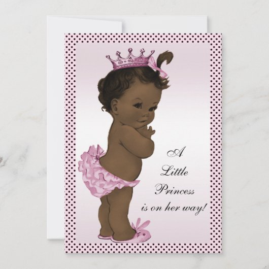 Schattige  Etnisch Prinsessen Baby shower Kaart (Voorkant)