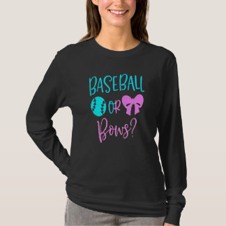 Schattige Etnische Honkbal of Bogen Geslacht Revea T-shirt