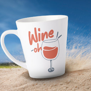 Schattige Europese zomer leuke wijn Risograph Latte Mok