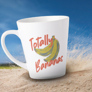 Schattige Europese Zomer Volledig Bananen Risograa Latte Mok