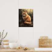 Schattige Exotisch Korthaar Kat Art Print Poster (Keuken)