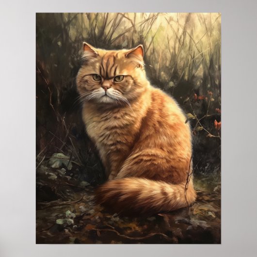 Schattige Exotisch Korthaar Kat Art Print Poster (Voorkant)