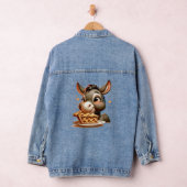 Schattige ezel eet taart denim jacket (Hangar)