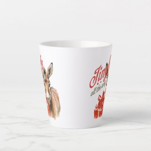 schattige ezel jingle helemaal met kerst latte mok (Voorkant)