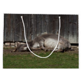 Schattige ezel rustend na een zandbad groot cadeauzakje (Achterkant)
