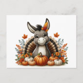Schattige ezel Thanksgiving Briefkaart (Voorkant)