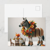 Schattige ezel Thanksgiving Briefkaart (Voorkant / Achterkant)