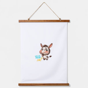Schattige Ezel voor Kerstmis 2024 - Perfect Gift Hangend Wandkleed