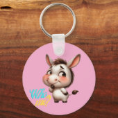 Schattige Ezel voor Kerstmis 2024 - Perfect Gift Sleutelhanger (Achterkant)