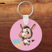 Schattige Ezel voor Kerstmis 2024 - Perfect Gift Sleutelhanger (Voorkant)