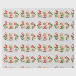 Schattige fabrieksfamilie kerstgroeten! cadeaupapier